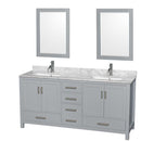Sheffield 72 Inch Double Bathroom Vanity in Gray - 47