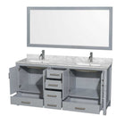 Sheffield 72 Inch Double Bathroom Vanity in Gray - 50