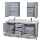 Sheffield 72 Inch Double Bathroom Vanity in Gray - 52