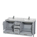 Sheffield 72 Inch Double Bathroom Vanity in Gray - 46