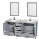 Sheffield 72 Inch Double Bathroom Vanity in Gray - 9