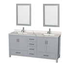 Sheffield 72 Inch Double Bathroom Vanity in Gray - 8