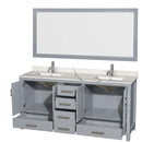 Sheffield 72 Inch Double Bathroom Vanity in Gray - 12