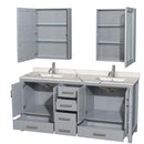 Sheffield 72 Inch Double Bathroom Vanity in Gray - 15