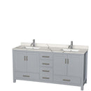 Sheffield 72 Inch Double Bathroom Vanity in Gray - 6