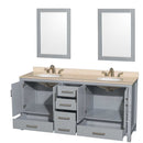 Sheffield 72 Inch Double Bathroom Vanity in Gray - 21