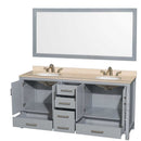 Sheffield 72 Inch Double Bathroom Vanity in Gray - 23