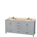 Sheffield 72 Inch Double Bathroom Vanity in Gray - 18