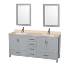 Sheffield 72 Inch Double Bathroom Vanity in Gray - 29