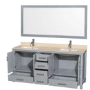 Sheffield 72 Inch Double Bathroom Vanity in Gray - 32