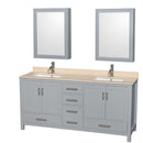 Sheffield 72 Inch Double Bathroom Vanity in Gray - 33