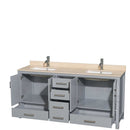 Sheffield 72 Inch Double Bathroom Vanity in Gray - 28