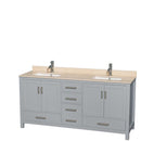 Sheffield 72 Inch Double Bathroom Vanity in Gray - 27