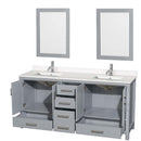 Sheffield 72 Inch Double Bathroom Vanity in Gray - 57
