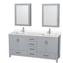 Sheffield 72 Inch Double Bathroom Vanity in Gray - 62