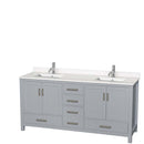 Sheffield 72 Inch Double Bathroom Vanity in Gray - 54