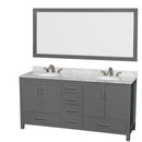 Sheffield 72 Inch Double Bathroom Vanity in Dark Gray - 63
