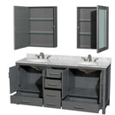 Sheffield 72 Inch Double Bathroom Vanity in Dark Gray - 68