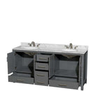 Sheffield 72 Inch Double Bathroom Vanity in Dark Gray - 57