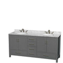 Sheffield 72 Inch Double Bathroom Vanity in Dark Gray - 56