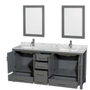 Sheffield 72 Inch Double Bathroom Vanity in Dark Gray - 77
