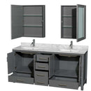 Sheffield 72 Inch Double Bathroom Vanity in Dark Gray - 85