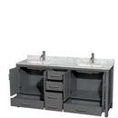 Sheffield 72 Inch Double Bathroom Vanity in Dark Gray - 74