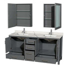 Sheffield 72 Inch Double Bathroom Vanity in Dark Gray - 19