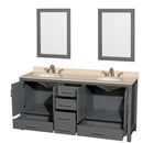 Sheffield 72 Inch Double Bathroom Vanity in Dark Gray - 26