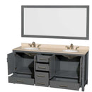 Sheffield 72 Inch Double Bathroom Vanity in Dark Gray - 30