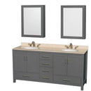 Sheffield 72 Inch Double Bathroom Vanity in Dark Gray - 33
