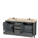 Sheffield 72 Inch Double Bathroom Vanity in Dark Gray - 23
