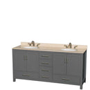 Sheffield 72 Inch Double Bathroom Vanity in Dark Gray - 22