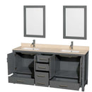 Sheffield 72 Inch Double Bathroom Vanity in Dark Gray - 43