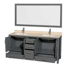 Sheffield 72 Inch Double Bathroom Vanity in Dark Gray - 47