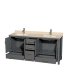 Sheffield 72 Inch Double Bathroom Vanity in Dark Gray - 40