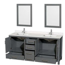 Sheffield 72 Inch Double Bathroom Vanity in Dark Gray - 93