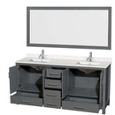 Sheffield 72 Inch Double Bathroom Vanity in Dark Gray - 96