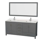 Sheffield 72 Inch Double Bathroom Vanity in Dark Gray - 95