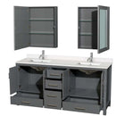 Sheffield 72 Inch Double Bathroom Vanity in Dark Gray - 99