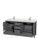 Sheffield 72 Inch Double Bathroom Vanity in Dark Gray - 91