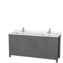 Sheffield 72 Inch Double Bathroom Vanity in Dark Gray - 90