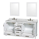 Sheffield 72 Inch Double Bathroom Vanity in White - 53