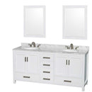 Sheffield 72 Inch Double Bathroom Vanity in White - 52
