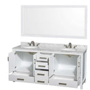 Sheffield 72 Inch Double Bathroom Vanity in White - 57