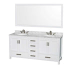 Sheffield 72 Inch Double Bathroom Vanity in White - 56