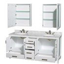 Sheffield 72 Inch Double Bathroom Vanity in White - 61