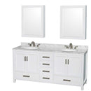Sheffield 72 Inch Double Bathroom Vanity in White - 60
