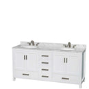Sheffield 72 Inch Double Bathroom Vanity in White - 62