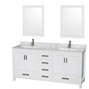 Sheffield 72 Inch Double Bathroom Vanity in White - 67
